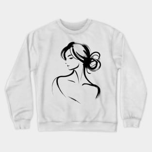 Stick figure woman in black ink Crewneck Sweatshirt